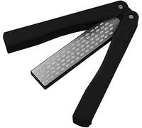 Namvo Aiguiseur de poche, pierre à aiguiser diamantée, pliable, grain 400/600, pierre à aiguiser double face, portable pour jardin, cuisine, camping en plein air