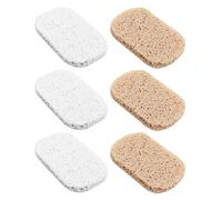 Namvo Lot de 6 Coussinets de Levage pour Porte-Savon en Tissu multidirectionnel avec Drainage Efficace, 3 Blancs, 3 Jaune Terre