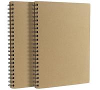 NAMYEUT Lot de 2 Carnets de Dessin à spirale A4, 30 feuilles/60 pages 160 g/m², couverture rigide, Cahier de croquis A4 spirale, Cahier Feuille Blanche