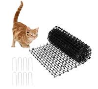 NAMYEUT Tapis Anti Chat 400x28 cm - Grille d'Épines Contre Chats - Barrière pour Balcon, Fenêtres, Jardin - Anti Chat Extérieur avec 12 Piquets U