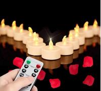 Nancia Lot de 24 bougies chauffe-plat LED avec télécommande et minuteur, sans flamme, longue durée de vie de plus de 400 heures, alimentées par piles, décoration d'intérieur, fêtes saisonnières et