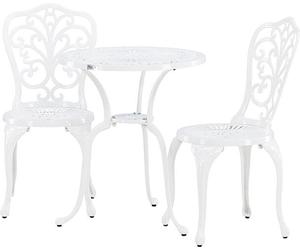 NanConnecteurt de café 1 table, 2 chaises blanche.
