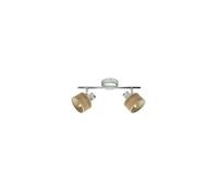 Nando Strip 2xe14 Chrome-Blanc/Bois Clair Spots Orientables 16x36.5x10 Cm
