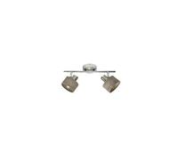 Nando Strip 2xe14 Chrome-Nickel/Bois Gris Spots Orientables 16x36.5x10 Cm