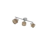 Nando Strip 3xe14 Chrome-Blanc/Bois Clair Spots Orientables 16x51x10 Cm