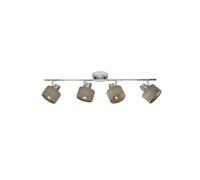 Nando Strip 4xe14 Chrome-Nickel/Bois Gris Spots Orientables 16x73x10 Cm