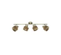 Nando Strip 4xe14 Cuir/Bois Foncé Spots Orientables 16x73x10 Cm