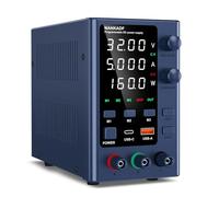 NANKADF Alimentation DC 0-30V 0-5A, Alimentation de Laboratoire Variable avec Stockage de mémoire, Alimentation de Table avec réglage par encodeur et Interface de Charge Rapide USB-A/Type-C