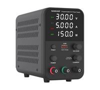 NANKADF Alimentation de laboratoire (0-30V,0-5A),DC Réglable Alimentation avec affichage LED à 4 chiffres (bouton de réglage du codeur/interrupteur de sortie), noir