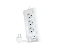 Multiprise de bureau Nanocable avec 3x Shuckos, 1x USB-C et 1x USB-A - Éclairage LED avec interrupt