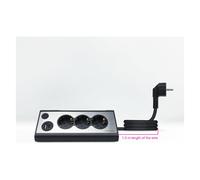 Nanocable Bloc multiprise de table 10.37.0013 – 3 prises de terre, 2 prises USB avec lumière, Noir