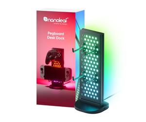 Nanoleaf Hub Lumineux de Bureau pour Gaming, Lampe de Table connectée RGB 3-en-1 avec Support Casque/Manette, Éclairage Double Face, Station USB-C, Sync Musique & Écran Via App, Lumière Ambiance