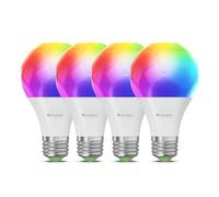 Nanoleaf Matter Essentials Pack de 4 Wifi Ampoules LED E27 Connectées RGBW - Lampes Intelligentes, Horaires personnalisés， Contrôle par App/Voix (Compatible Alexa, Apple, Google), Salon Bureau Gaming