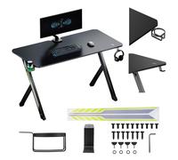 NanoRS gaming desk, noir, avec porte-casque et porte-gobelet, max. 75kg, dimensions 1200x600x750mm, RS101