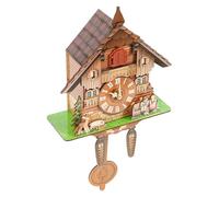NAnoxugi Horloge à Coucou Murale, Bois MDF avec Chant d'Oiseau | Cadran Grand Format, Réglage du Volume, Décoration Maison pour Salon Chambre