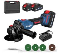 NANWEI Meuleuse d'angle sans fil compatible avec batterie Makita 18 V, meuleuse d'angle sans balais 125 mm, batterie flexible, outil électrique avec poignée latérale et disques, mode 3 vitesses (125