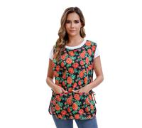Nanxson Femmes Tablier de Cuisine, Coton Motif Gilet, avec Lacets Tablier | Imprimé avec 2 poches, respirant et léger, pour la cuisine, le ménage et le jardinage