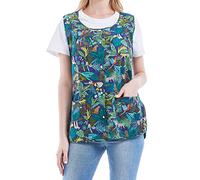 Nanxson Tablier de cordonnier pour femmes avec 2 poches plaquées, joli bavoir imprimé, blouse avec bouton-pression pour la cuisine du chef de travail CF3177