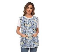 Nanxson Tablier de cuisine cotton, Tablier gilet femme, sans manches | Tablier imprimé à nouer sur les côtés avec 2 poches, respirant et léger, pour la cuisine, le ménage et le jardinage