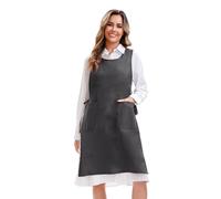 Nanxson Tablier de cuisine en coton et lin pour femmes Tablier de cuisine imprimé avec 2 poches pour les balises de jardin Peinture