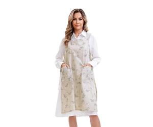 Nanxson Tablier de cuisine en coton et lin pour femmes Tablier de cuisine imprimé avec 2 poches pour les balises de jardin Peinture