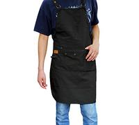 Nanxson Tabliers à bavette réglable à dos croisé Tablier de travail de chef avec poches à outils pour hommes femmes CF3106