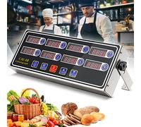 NAOEDEAH Minuteurs de cuisine commerciaux pour la cuisine, grand minuteur numérique, 8 canaux, rappel de friteuse commerciale avec alarme forte pour faire bouillir les œufs