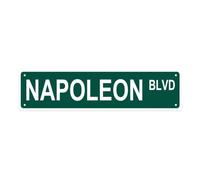 NAPOLEON BLVD - Plaque en métal vintage, panneau de rue, décoration d'intérieur, décoration murale, salle de bain, bar, café, garage, 40,6 x 10,2 cm