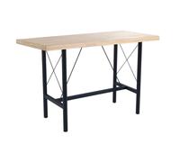 NAPOLI - Table haute bois et acier noir L160 marron