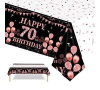 Nappe 30ans Noir et Rose Or Anniversaire,Nappe Fête 30 ans Anniversaire,Plastique Nappe Table Happy 30th Birthday 137x274cm Couverture Rectangulaire Nappe Party Linge de Table à Manger Cuisine Banquet