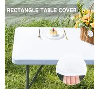 Nappe ajustée pour 6 pieds rectangulaire/rond blanc élastique Spandex extensible couvertures de Table pour Camping salle à manger cuisine mariages Pink
