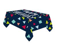 Nappe - Amscan - Happy Birthday - 120 x 180 cm - Papier - Bleu foncé