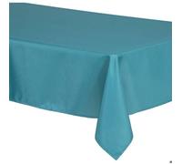 Nappe anti-tâche ""Lallie"" bleu canard 140x240cm - Atmosphera Créateur d'intérieur