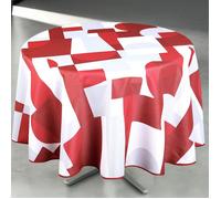 Nappe anti-tâche ronde design géométrique Rouge 160x160 cm