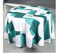 Nappe anti-tâche ronde design géométrique Vert 160x160 cm