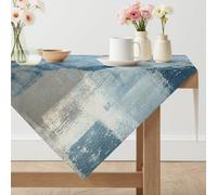 Nappe Anti Taches 85 x 85 cm Bleu Chemin Table Art Moderne Peinture Nappes Courtes Lavable Effet Lin pour Extérieurs Jardin Tables Maison de Restaurant Café D'hôtel Automne Hiver Fête
