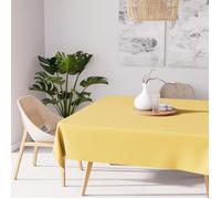 Soleil d'ocre, Alix Nappe carrée Anti-tâches, Polyester, Jaune radieux, 140x140 cm