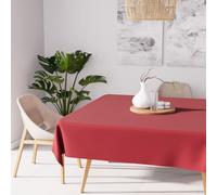 Soleil d'ocre, Alix Nappe carrée Anti-tâches, Polyester, Rouge, 140x140 cm