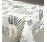 Nappe anti taches motifs fleurs et végétaux Sauge 145x300 cm
