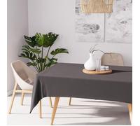 Soleil d'Ocre Nappe Alix rectangulaire anti-tâches polyester anthracite 140x300 cm