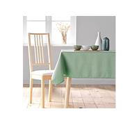Douceur d'Intérieur, Nappe Rectangle (140 x 300 cm) Essentiel Sauge, Polyester Uni
