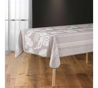 Douceur d'Intérieur Nappe rectangulaire Ambrine polyester imprimé antitache 150x240 cm Naturel