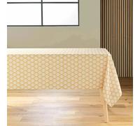 Douceur d'Intérieur - Nappe rectangulaire Davia - Antitache, Polyester imprimé 145x240 cm Jaune
