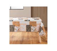 douceur d'intérieur, Nappe Rectangle (150 x 240 cm) Faya Naturel, Polyester Imprimé