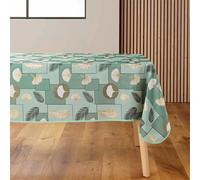 Douceur d'Intérieur Nappe antitache Natane Rectangle 145x240 cm Polyester imprimé métallisé Sauge