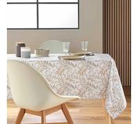 Paris Prix Nappe rectangulaire Nedelia – antitache, polyester imprimé 145 x 240 cm Naturel