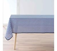 Nappe Antitache Imprimé Vichy 150x150cm Bleu