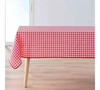 Nappe carree 150 x 150 cm polyester fils teints vichy Rouge