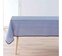 Douceur d'Intérieur, Nappe Rectangle (150 x 200 cm) Vichy Bleu, Polyester Fils Teints