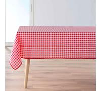 Douceur d'Intérieur Nappe antitache rectangle Imprimé Vichy 150x240 cm Polyester fils teints Rouge